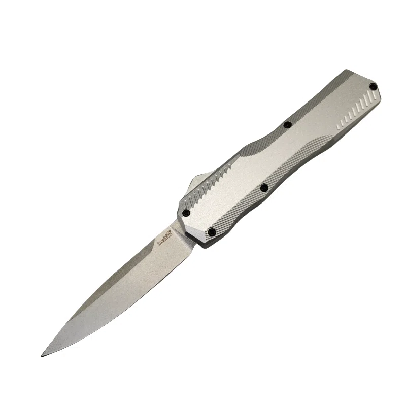 New Plain Silver Donut Switchblade OTF