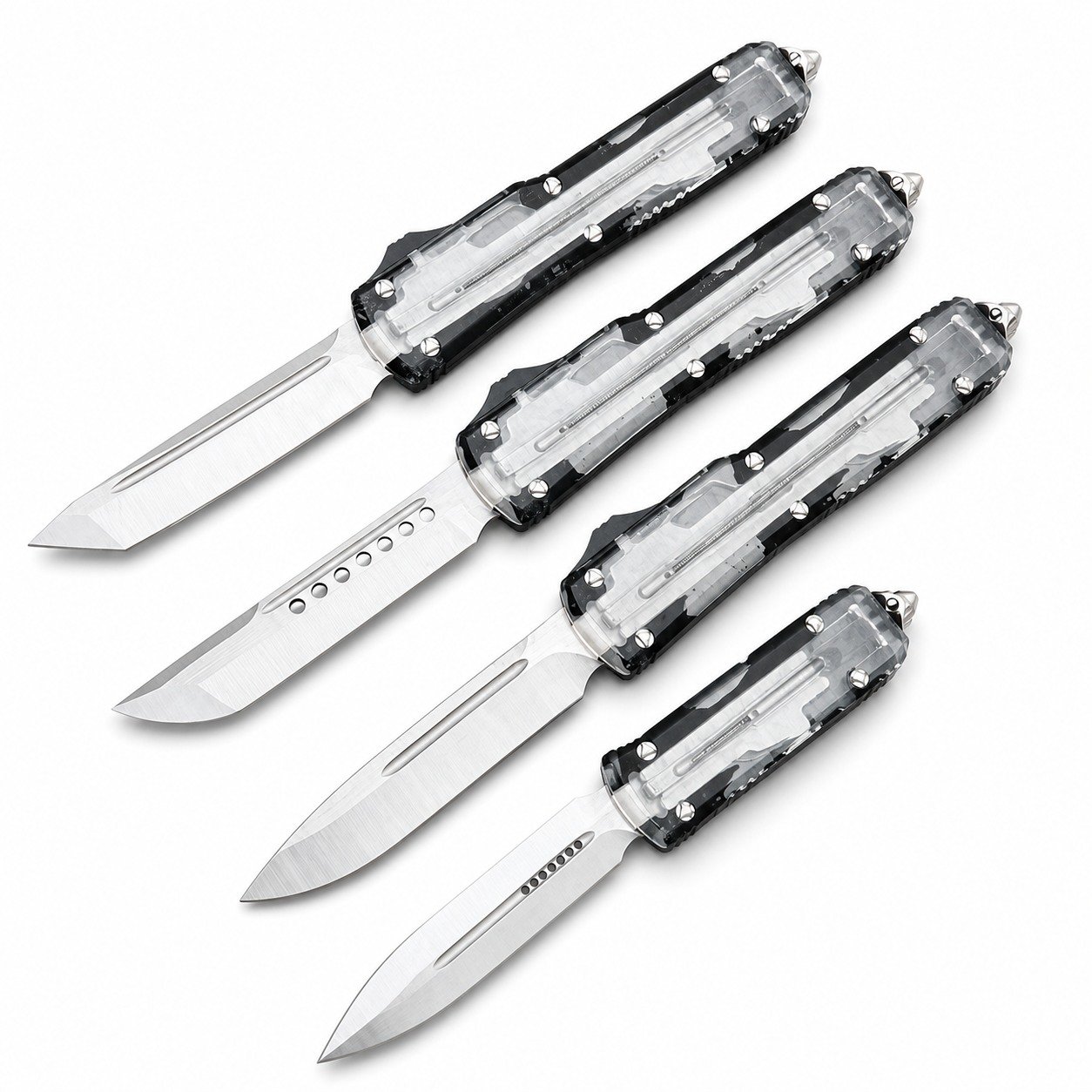 Transparent White Shell OTF Knife
