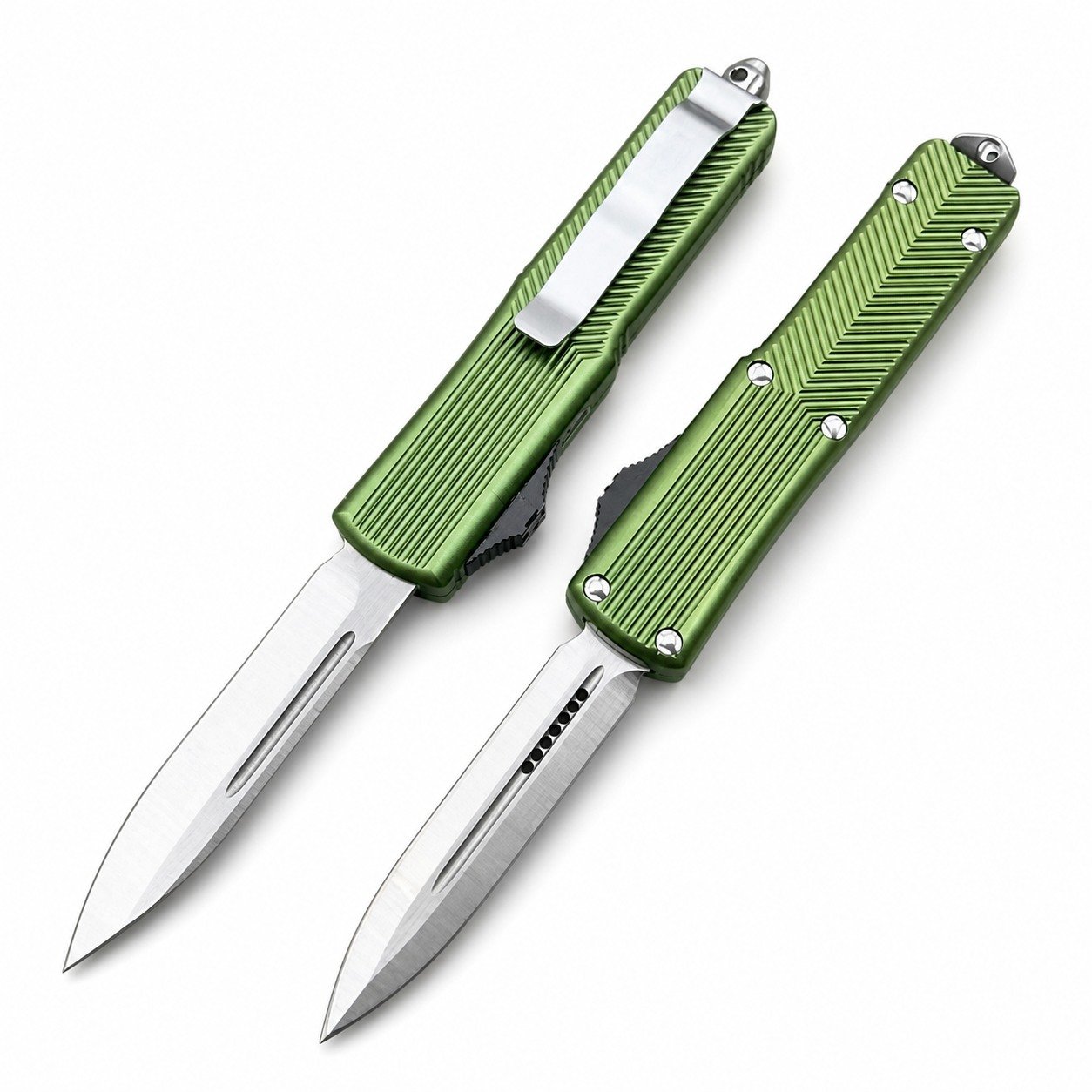 Vertical Pattern Handle OTF Knife